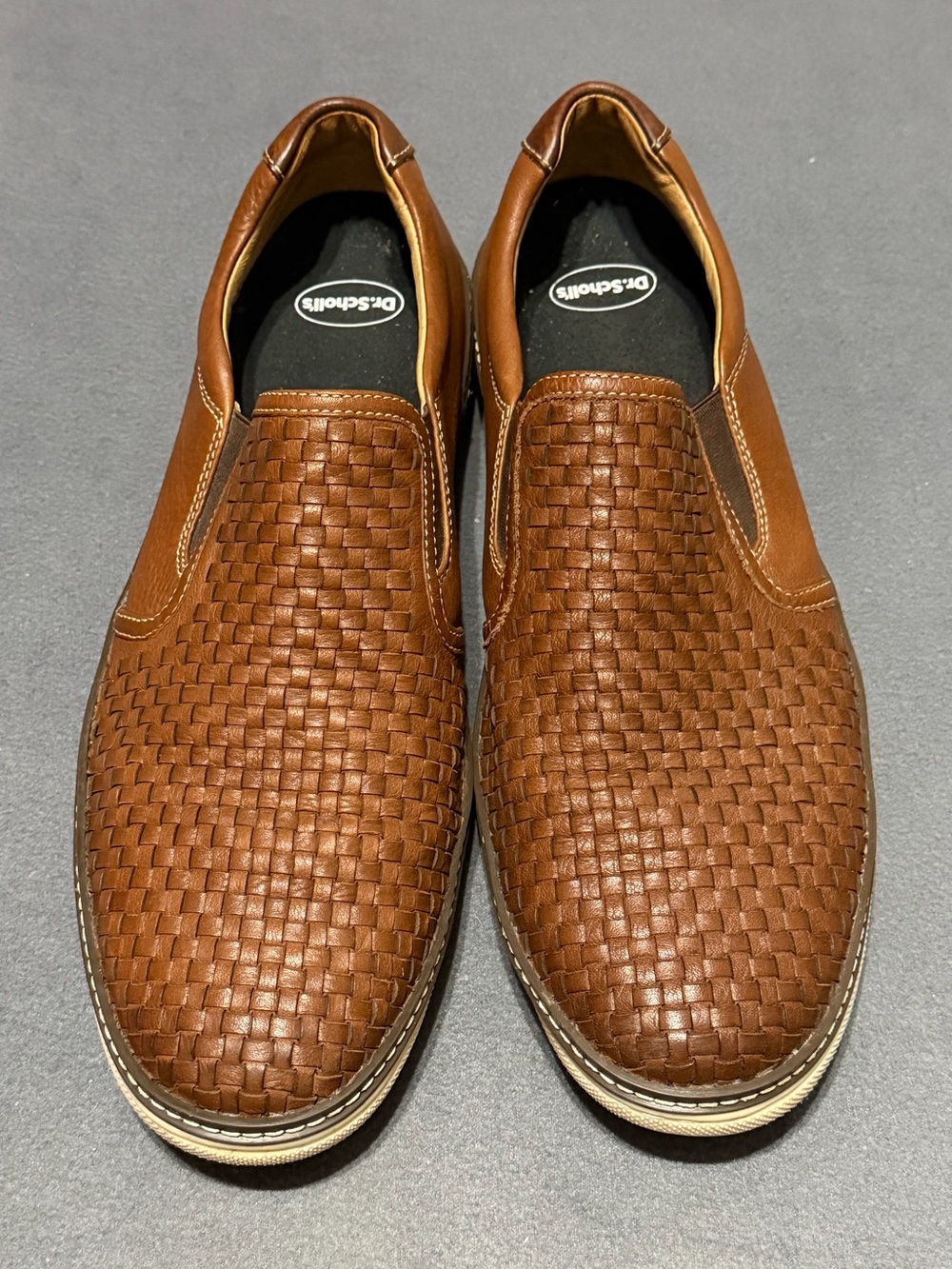 Johnston & Murphy McGuffey Men's Brown Leather Woven Slip-On Shoes Size 12M
